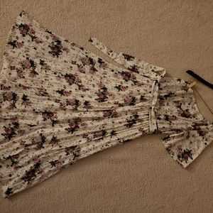 Floral Print One Shoulder Dress